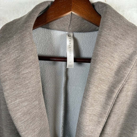 Fabletics Tan and Gray Open Front Cardigan Relaxed Fit Medium - Picture 7 of 8